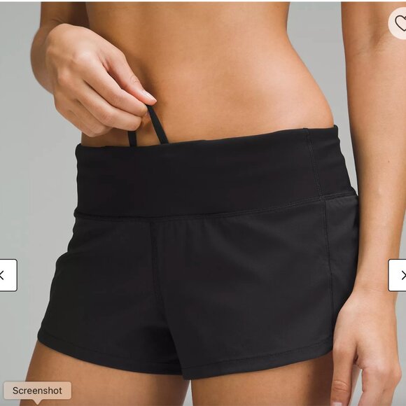 Lululemon Speed Up Low-Rise Lined Short 2.5" in Black, Size 6 - Picture 3 of 8